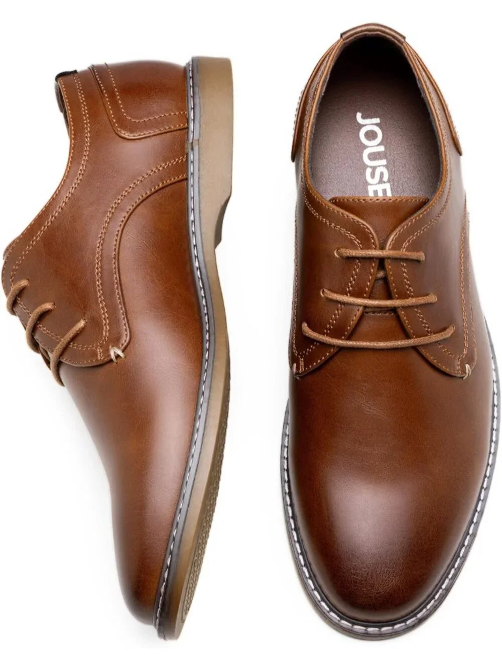 Men's Classic Brown Faux Leather Casual Dress Shoes Retro Business Classic